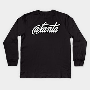 @lanta Script White Kids Long Sleeve T-Shirt